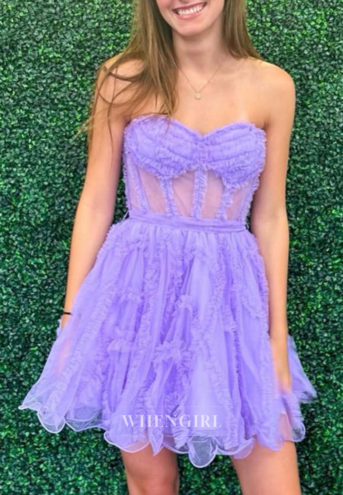 Sleeveless A-Line Back Zipper Sweetheart Short Strapless Homecoming Dress