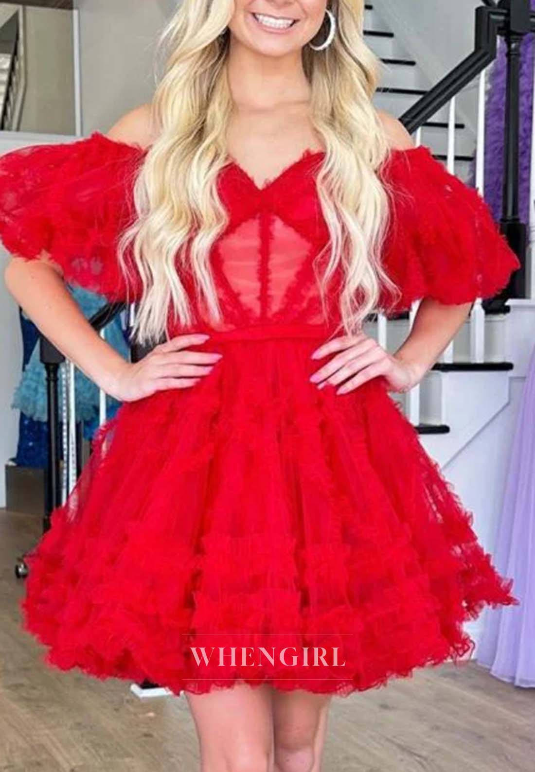 A-Line Short Sleeves Sweetheart Back Zipper Homecoming Dress