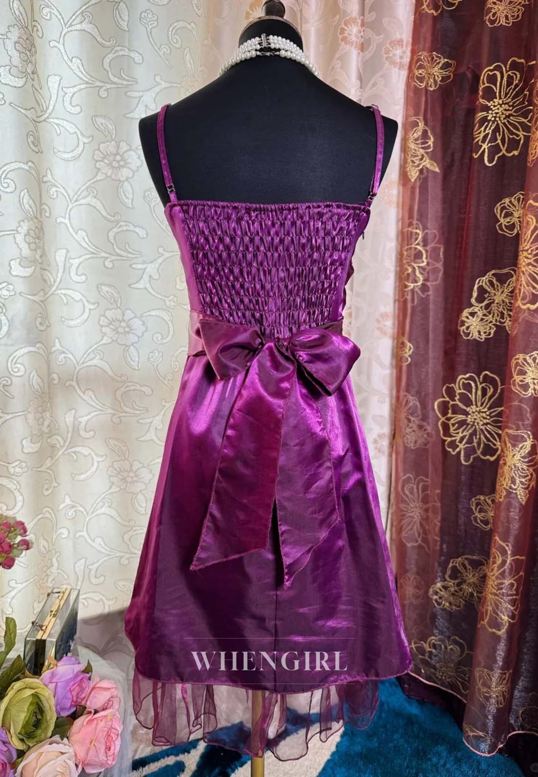 Grape 3D Flowers Sleeveless Pleated Appliqued Lace Sheath Short Homecoming Dress