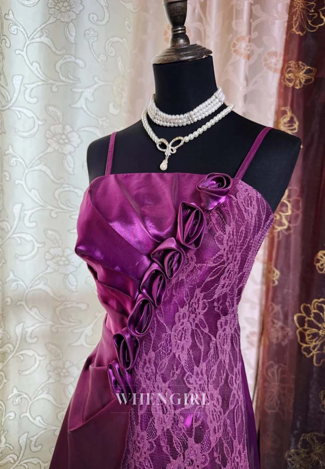 Grape 3D Flowers Sleeveless Pleated Appliqued Lace Sheath Short Homecoming Dress