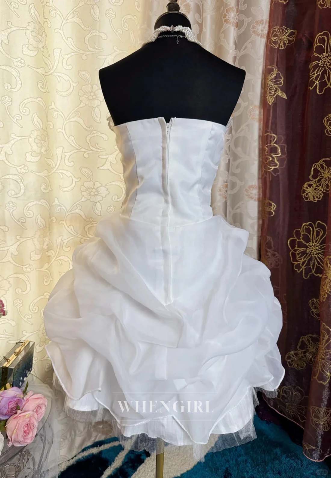 Beige Tube Top Sleeveless Embroidery Sheath Pleated Short Homecoming Dress