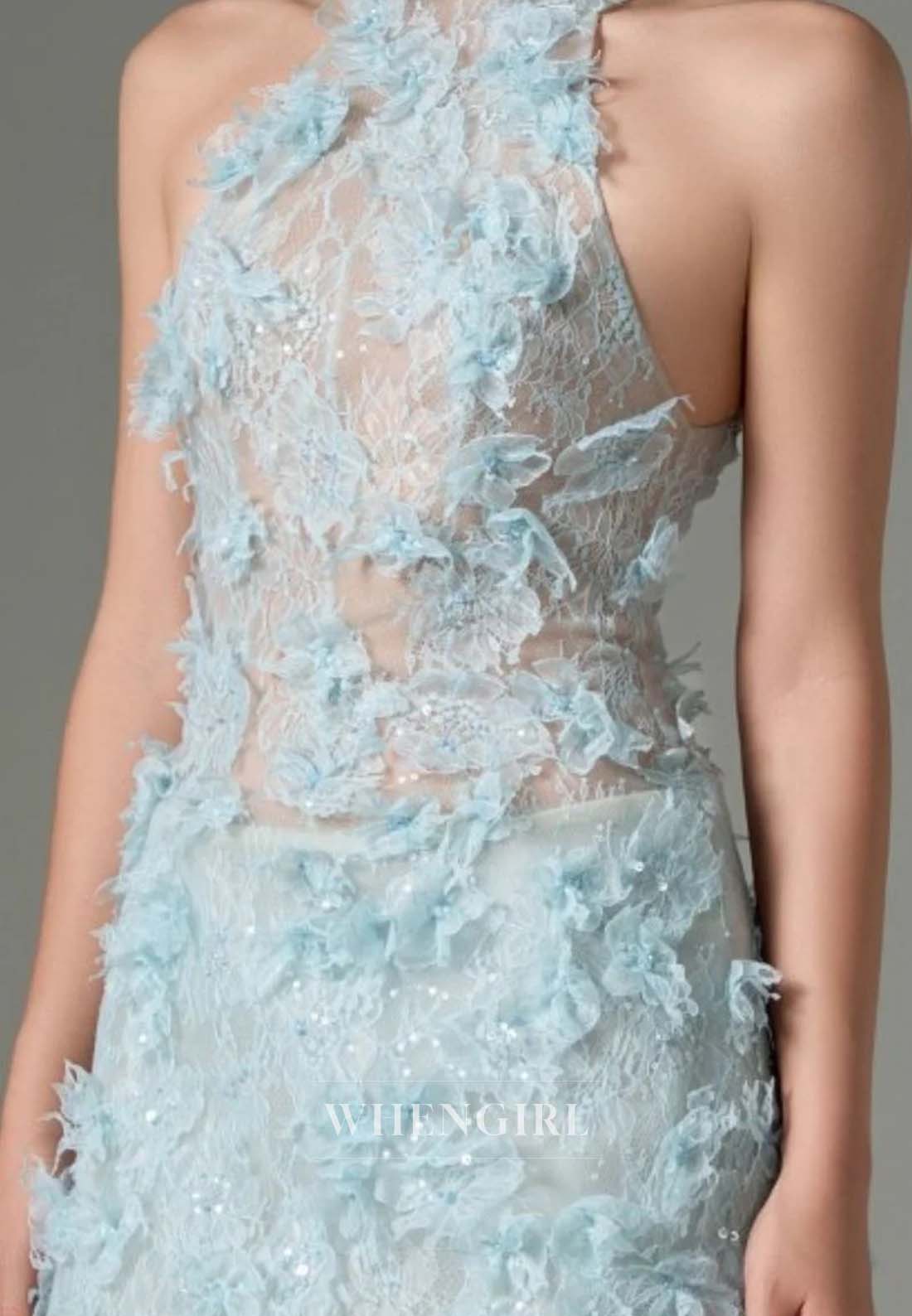 Sheath Halter Sleeveless Appliqued Lace Back Zipper Short Homecoming Dress