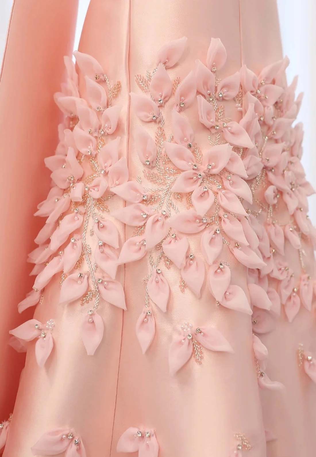 A-Line Strapless Pleated Beaded Strapless Sleeveless Floor Length Formal Dress with Cape