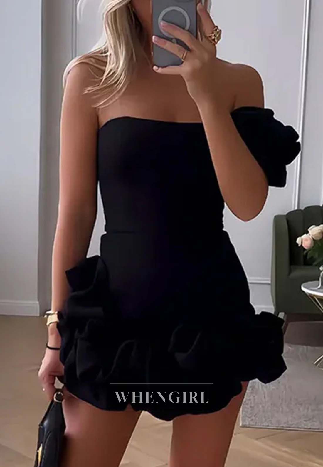 One Shoulder Ruched Sheath Sleeeveless Short Homecoming Dress