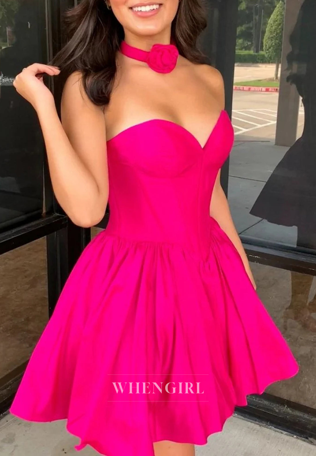 A-Line Sweetheart Strapless Sleeveless Homecoming Dress