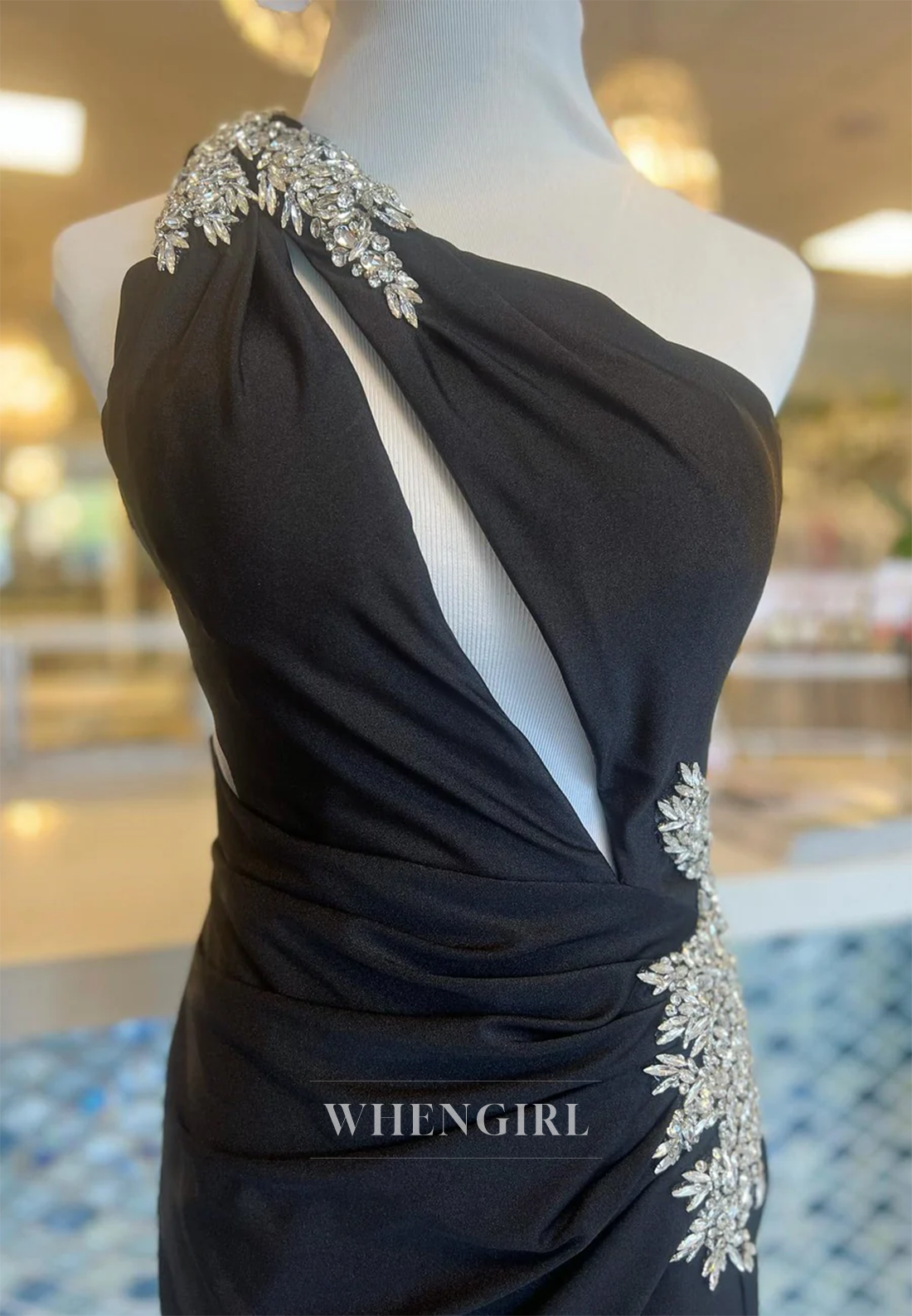 Sheath Pleated Sleeveless Cut Out One Shoulder Side Slit Back Zipper Homecoming Dress