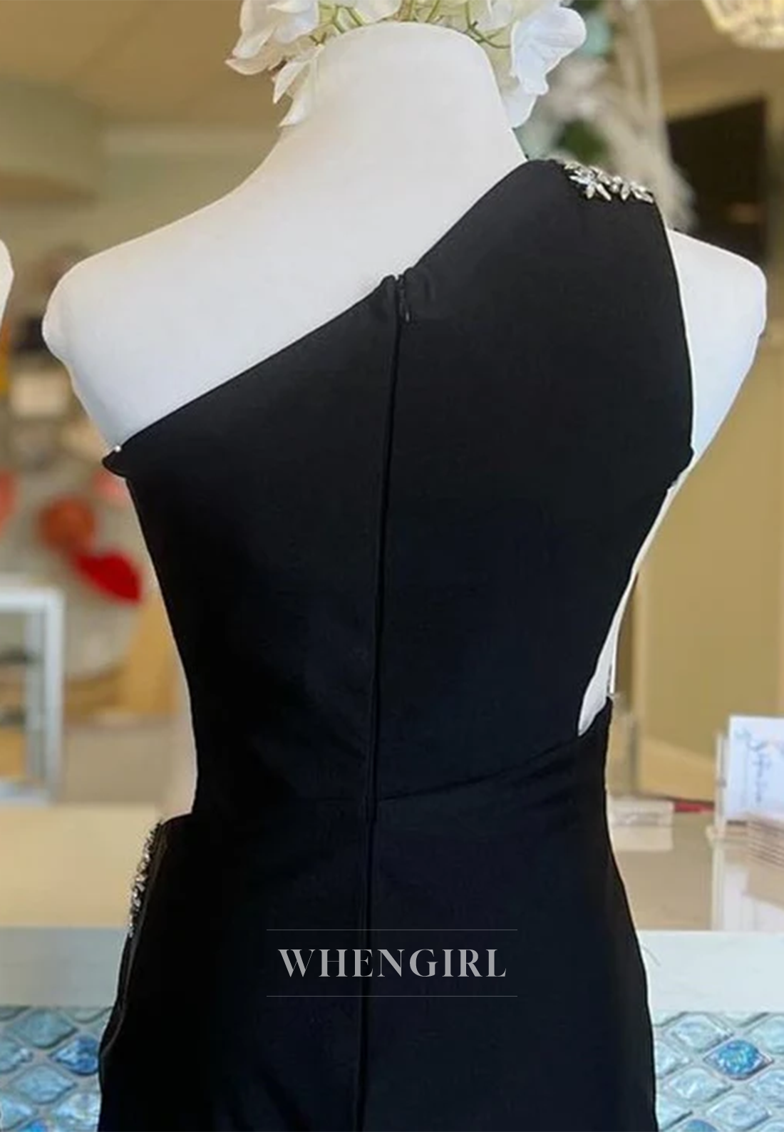 Sheath Pleated Sleeveless Cut Out One Shoulder Side Slit Back Zipper Homecoming Dress