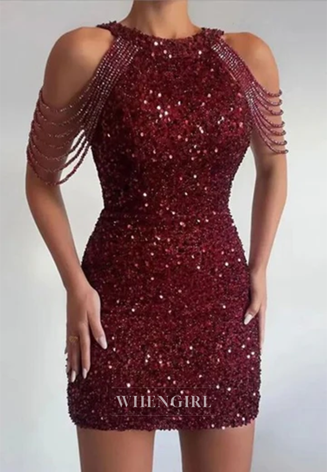 Sheath Bateau Neck Beads Sleeveless Short Homecoming Dress