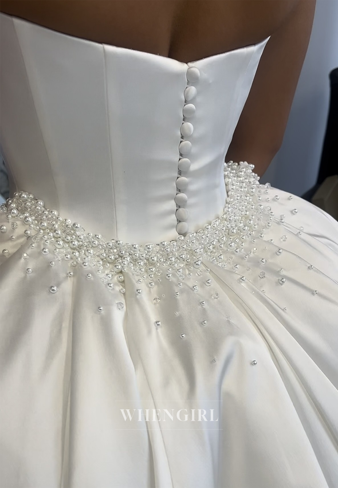 Sheath Pearls Beaded Sweetheart Sleeveless Removable Chapel Trian Wedding Dress