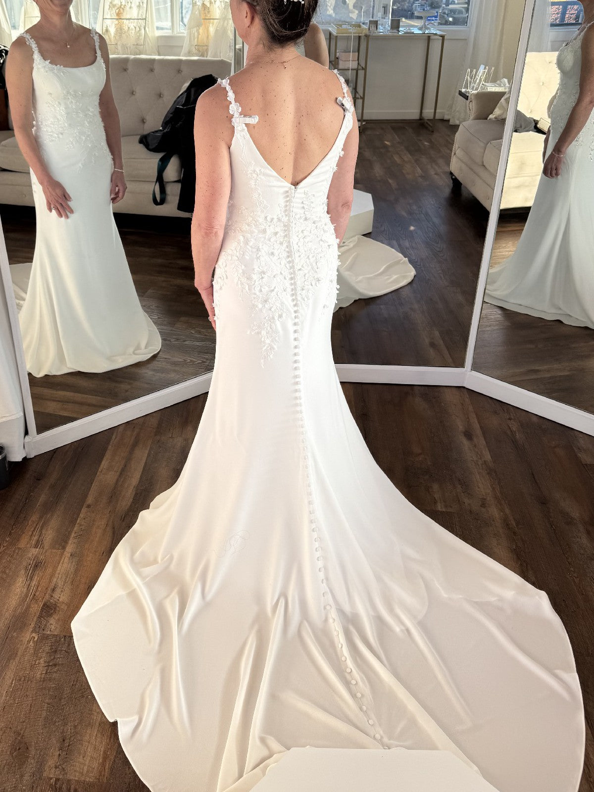 Straps Long Wedding Dress Simple Bridal Dress