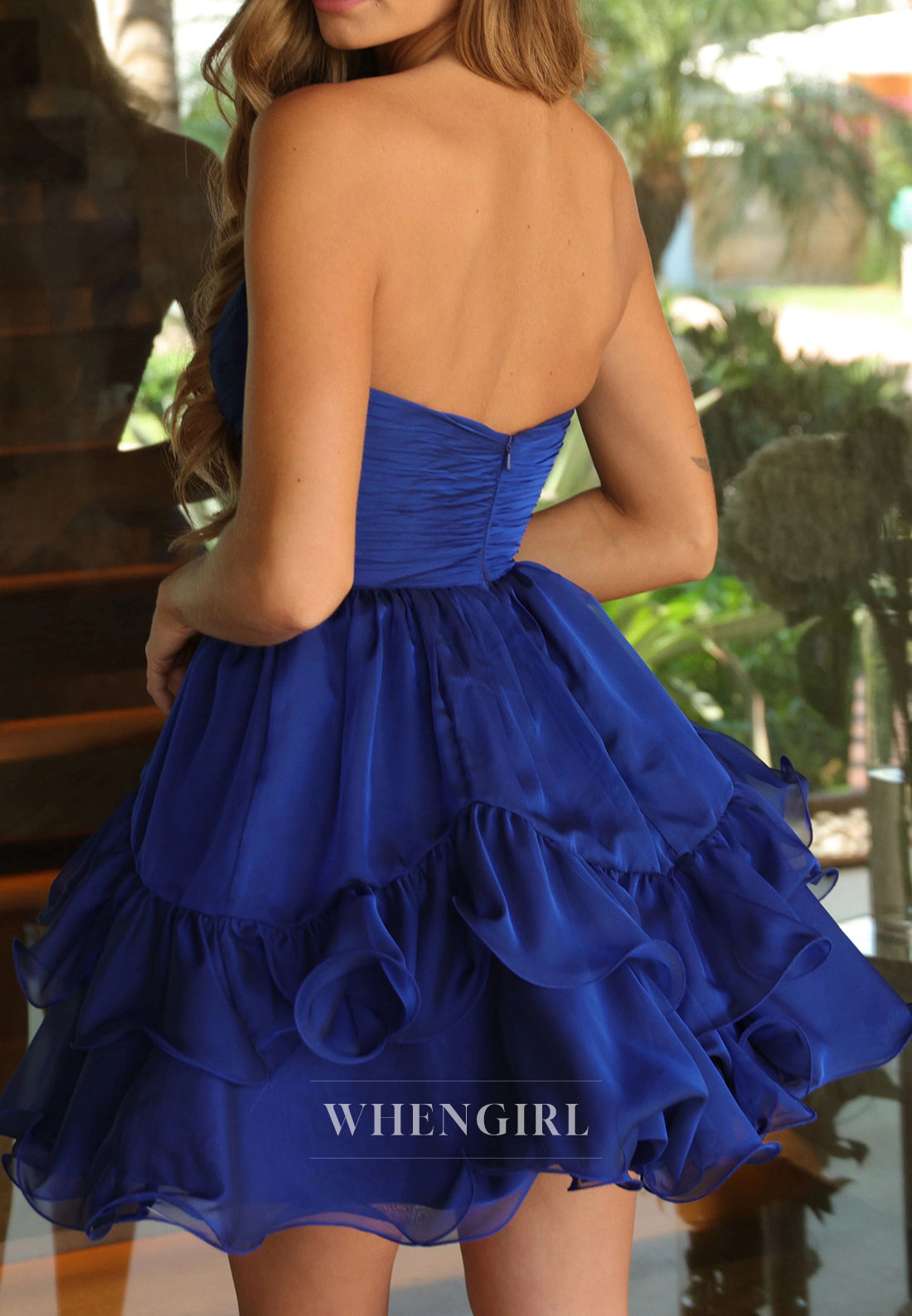 A-Line Sweetheart Sleeveless Pleated Ruffles Short Homecoming Dress