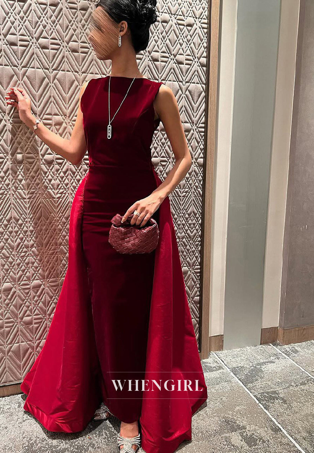 Gorgeous Empire Waist Sleeveless Floral Satin Formal Party Dress with Overskirt