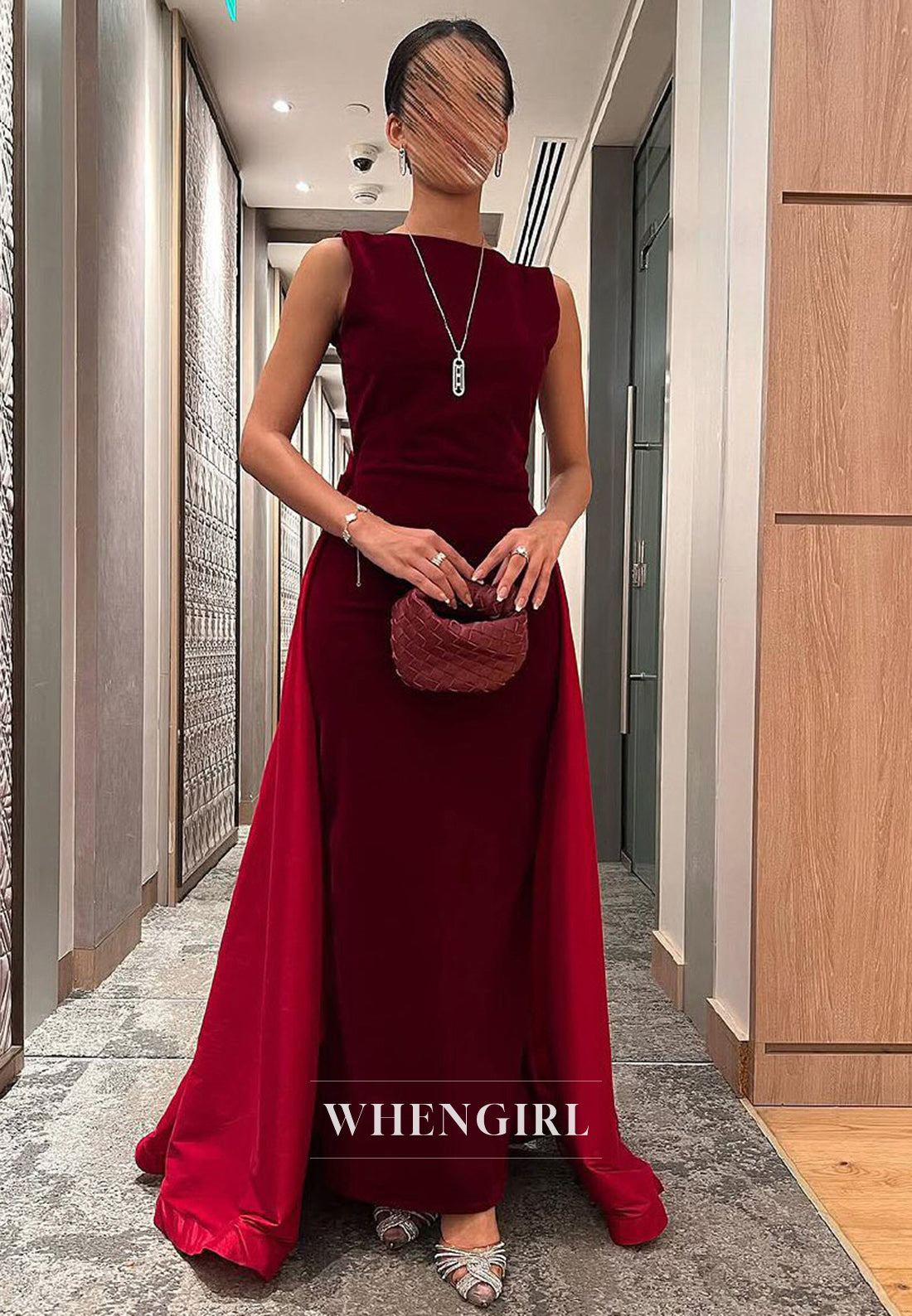 Gorgeous Empire Waist Sleeveless Floral Satin Formal Party Dress with Overskirt