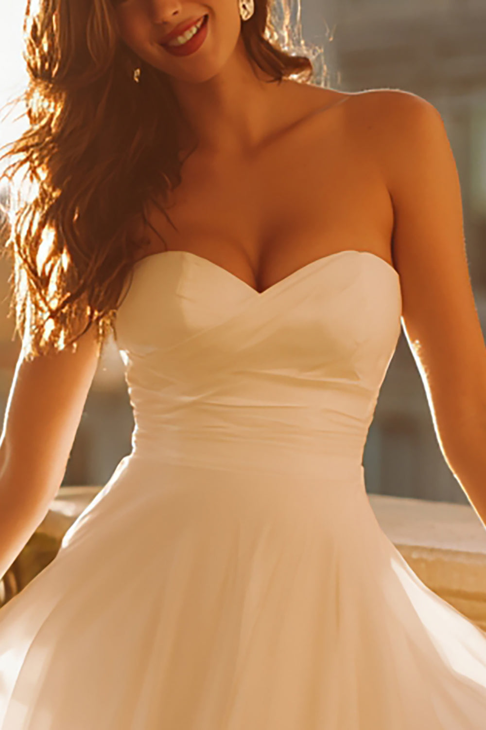 White Chiffon Sweetheart A Line Short Bachelorette Dress