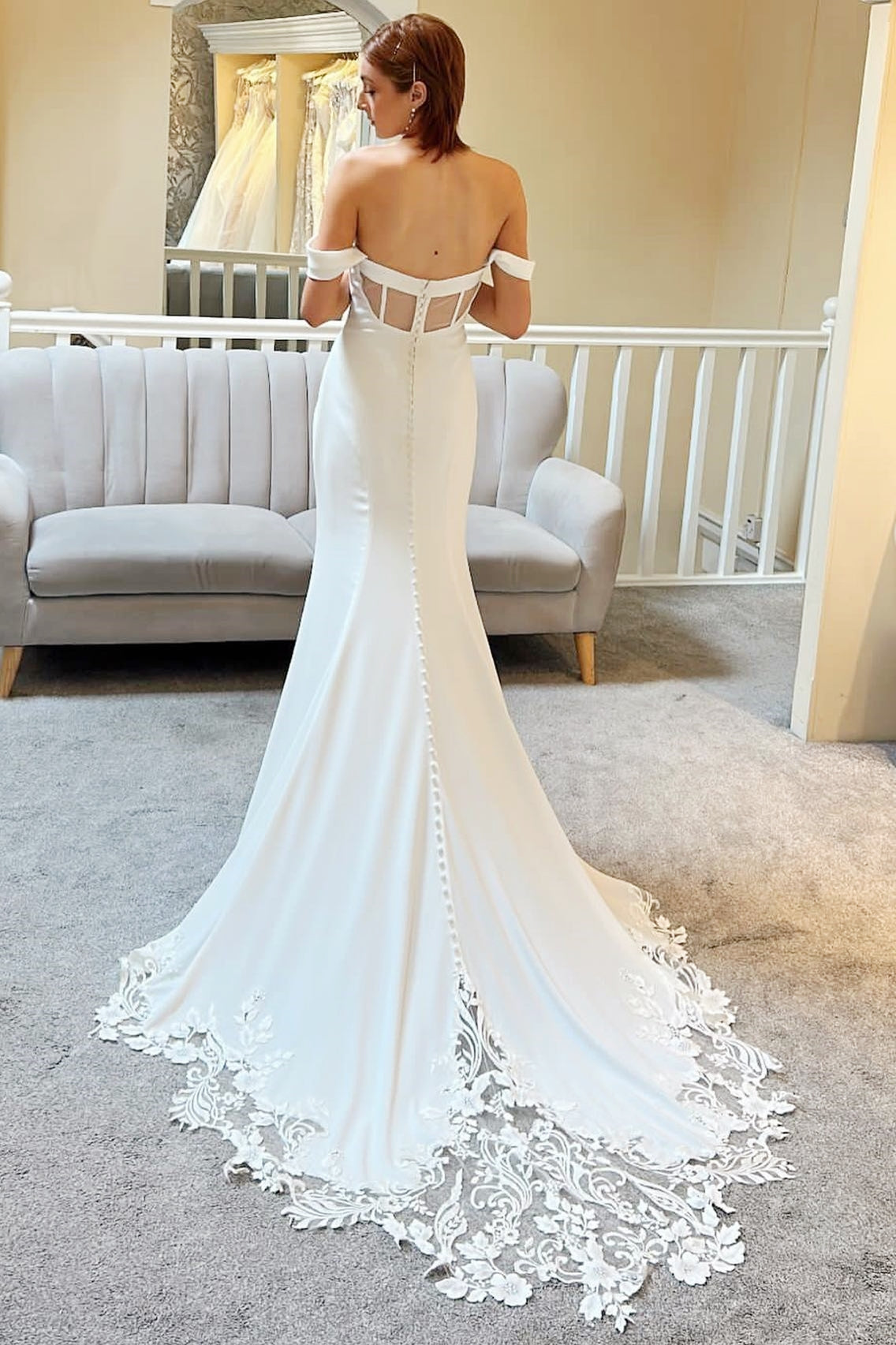 White Off-the-Shoulder Mermaid Long Bridal Gown