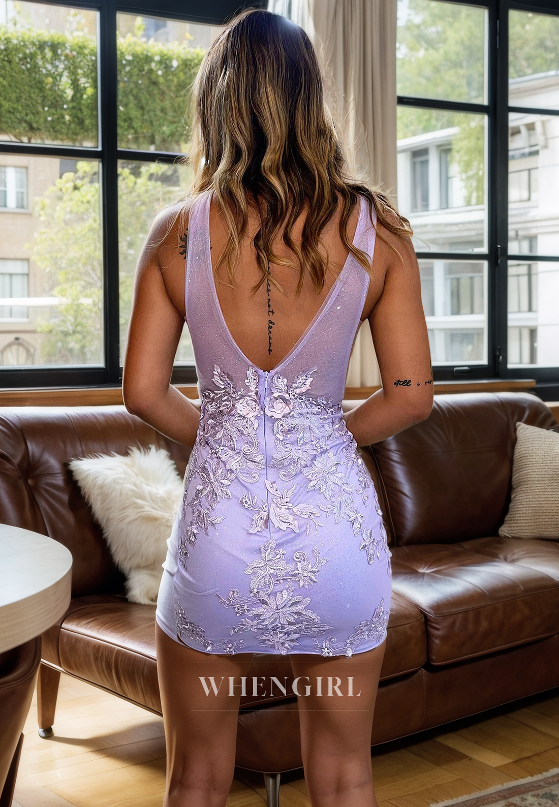 Sheath Low Neck Straps Sleeveless Lace Appliques Back Zipper Homecoming Dress