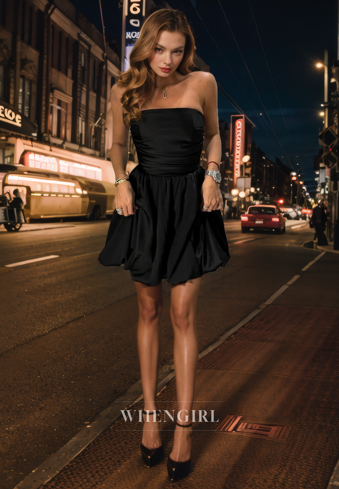 A-Line Strapless Sleeveless Pleated Ruched Short Homecoming Dress