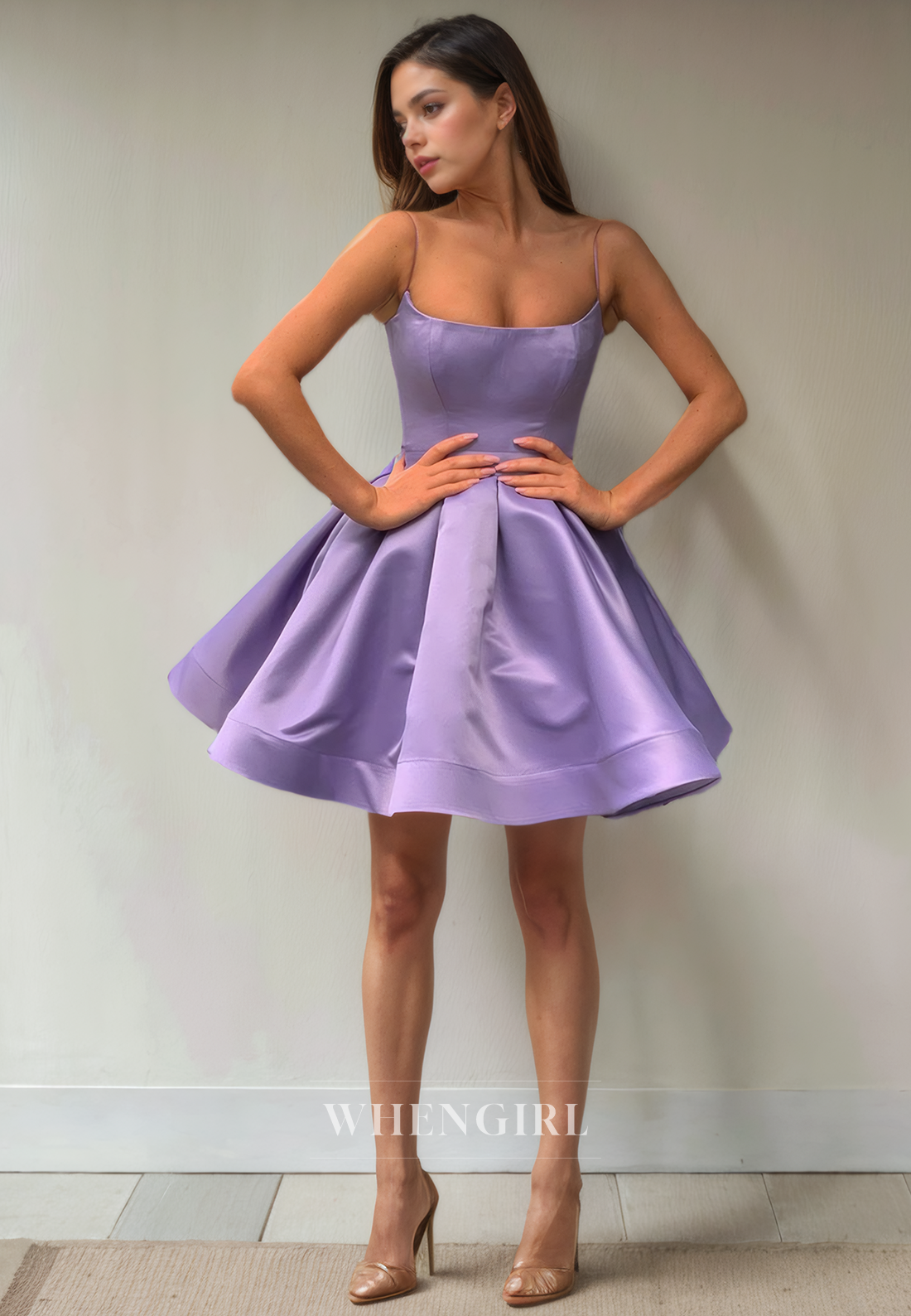 Simple A-Line Strapless Straps Sleeveless Short Homecoming Dress