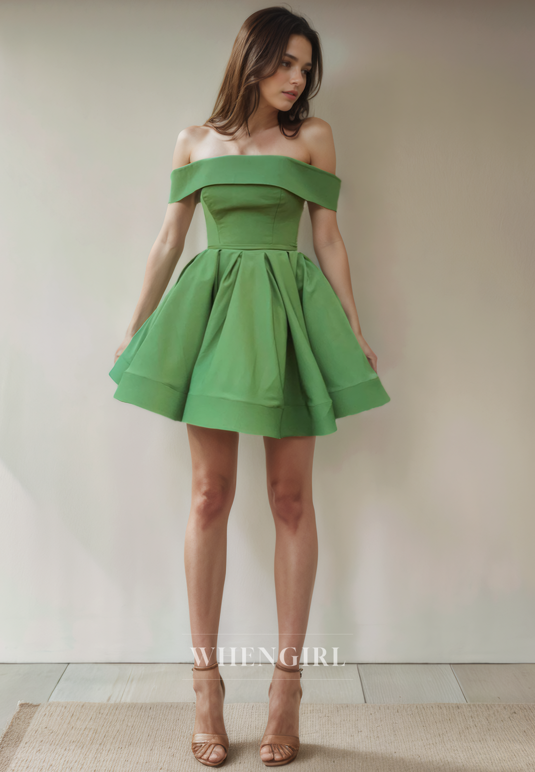 A-Line Off Shoulder Sleeveless Homecoming Party Dress