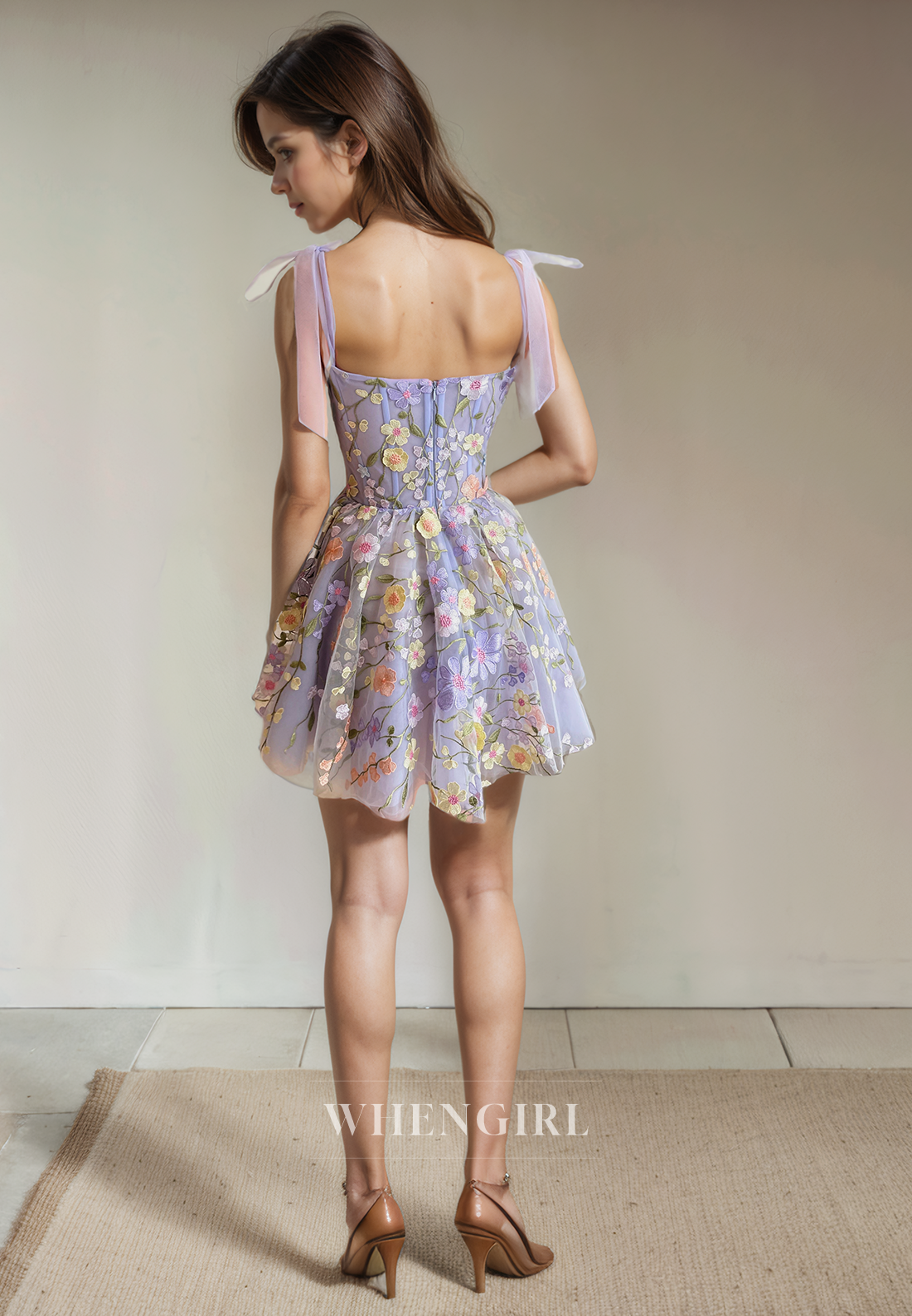 A-Line Strapless Straps Sleeveless Appliques Back Zipper Homecoming Dress