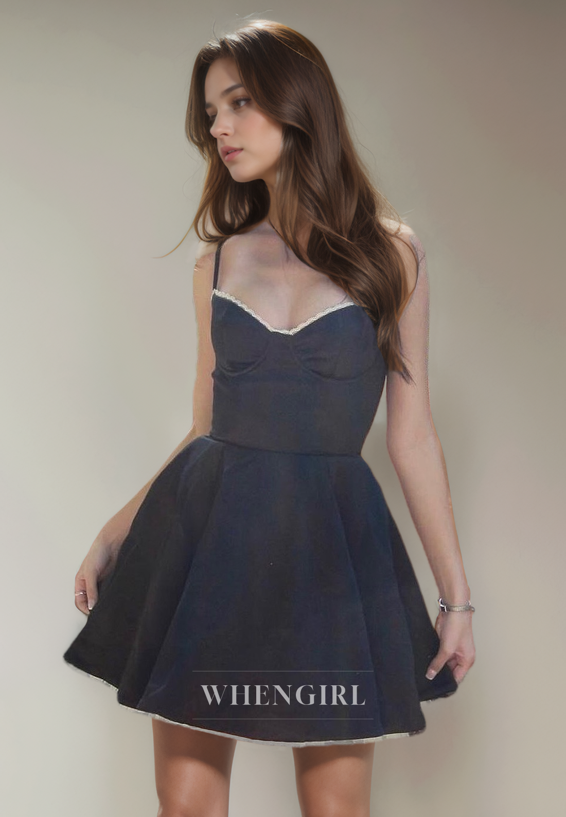 A-Line Strapless Straps Sleeveless Black Short Homecoming Dress