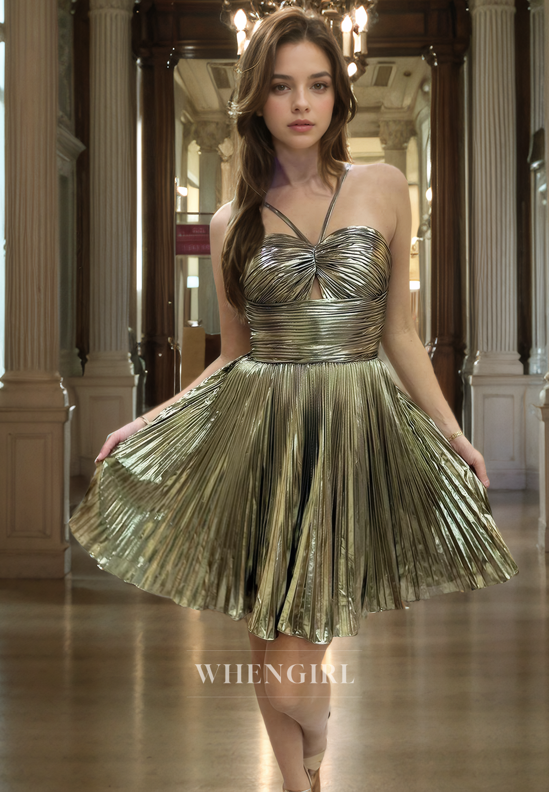 A-Line Strapless Sleeveless Pleated Back Zipper Homecoming Dress