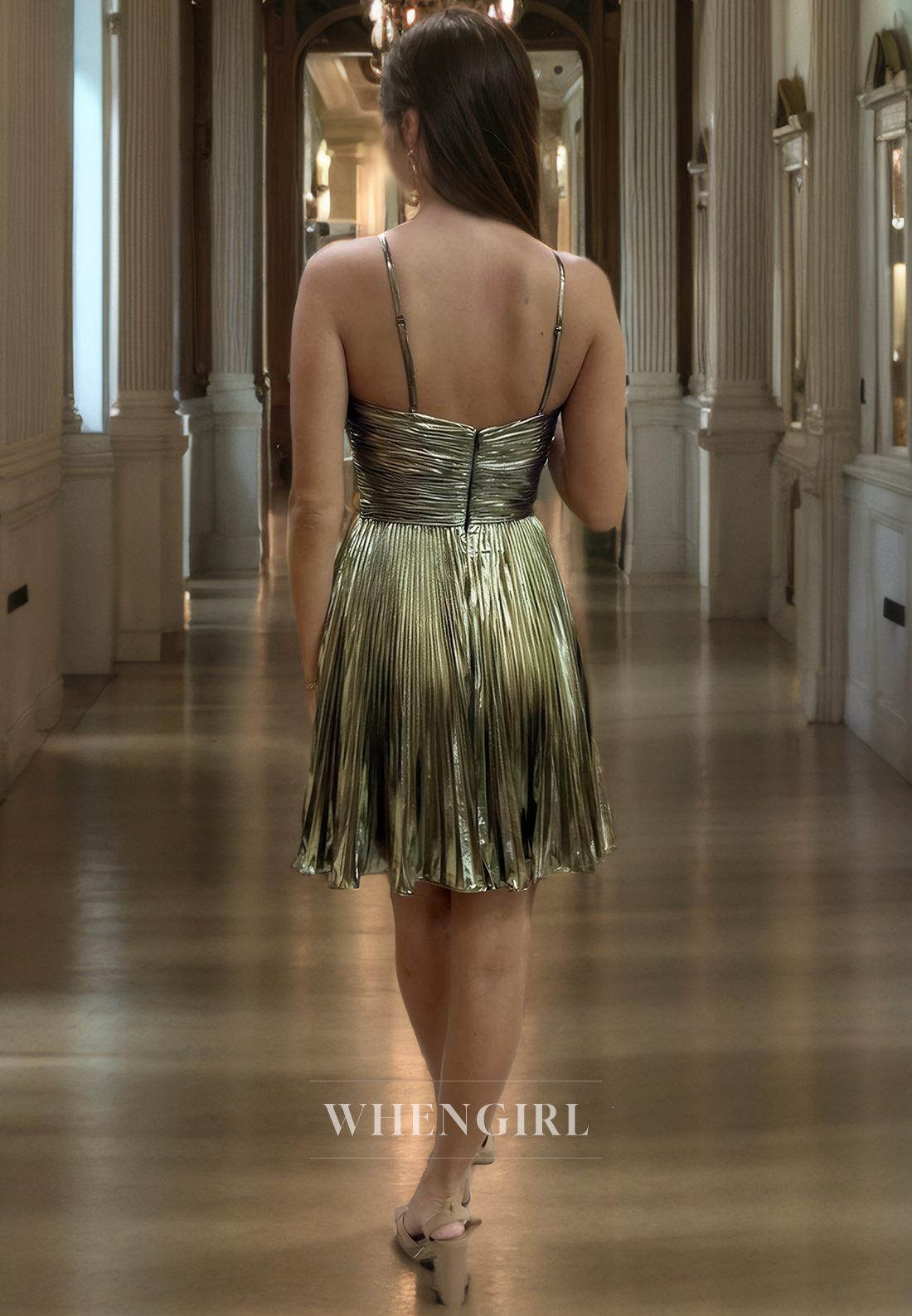 A-Line Strapless Sleeveless Pleated Back Zipper Homecoming Dress