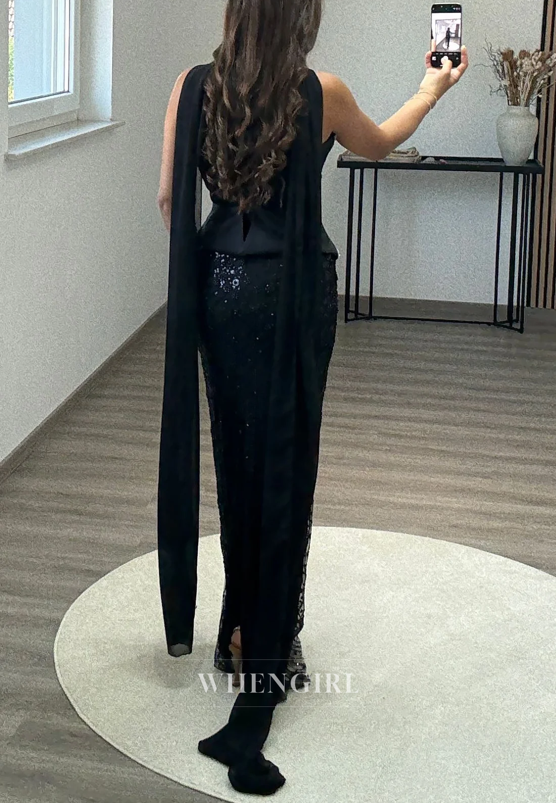 Sheath Strapless Sleeveless Rhinestones Beading Long Evening Formal Gown with Scarf