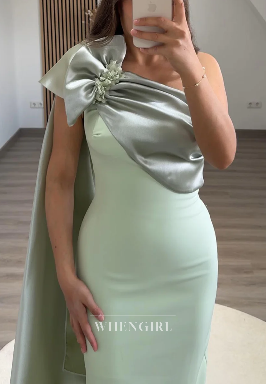 One Shoulder Sleeveless Back Zipper Pleated Ankle Length Sheath Formal Evening Gown