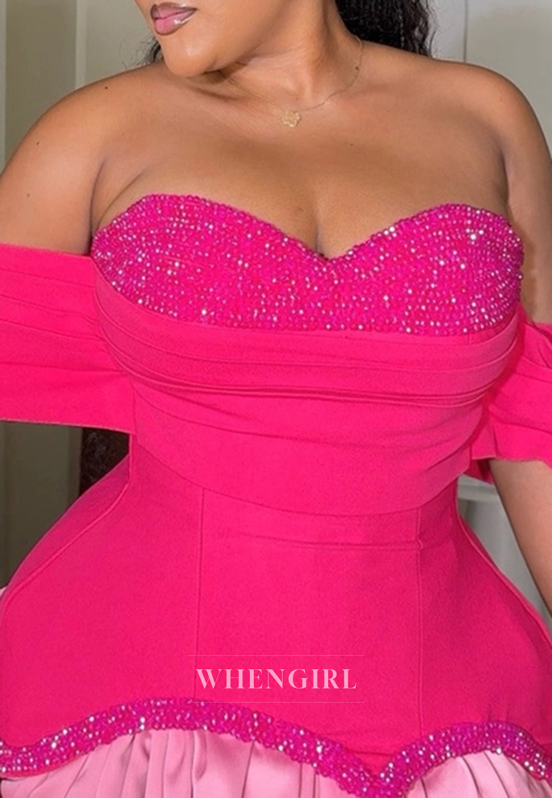 A-Line Sleeveless Off Shoulder Pleated Beaded Short Homecoming Dress