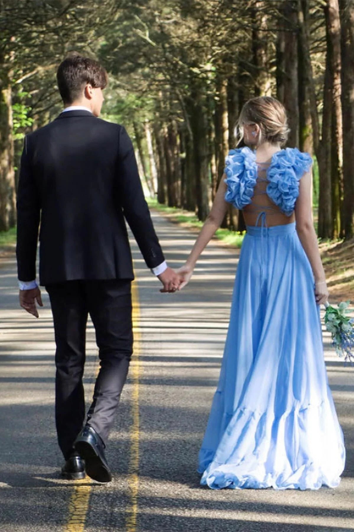 A-line Beach Fuchsia Evening Dress Sexy with Ruffles