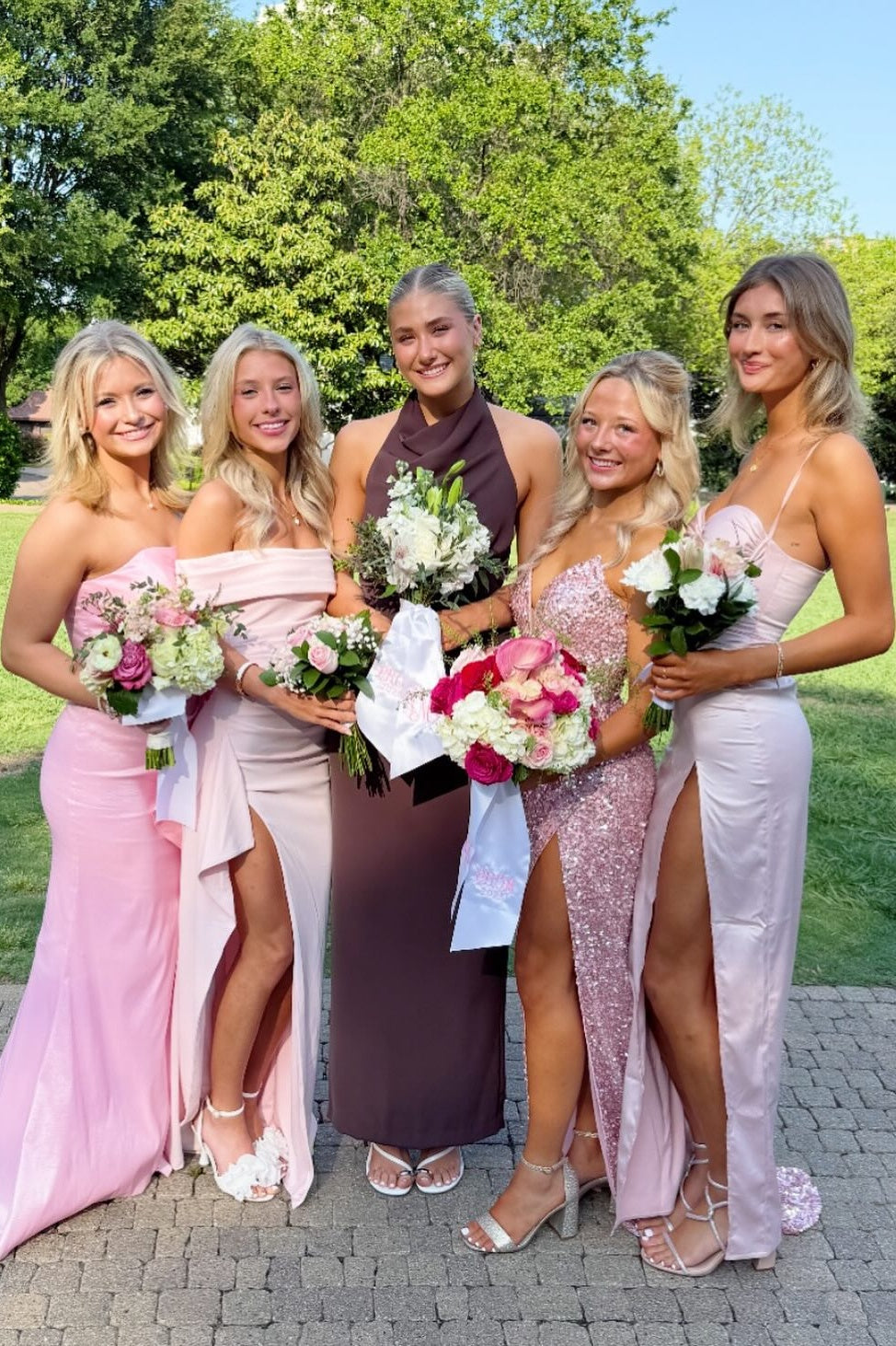 Chic Sheath Strapless Pink Long Prom Dress with Ruched