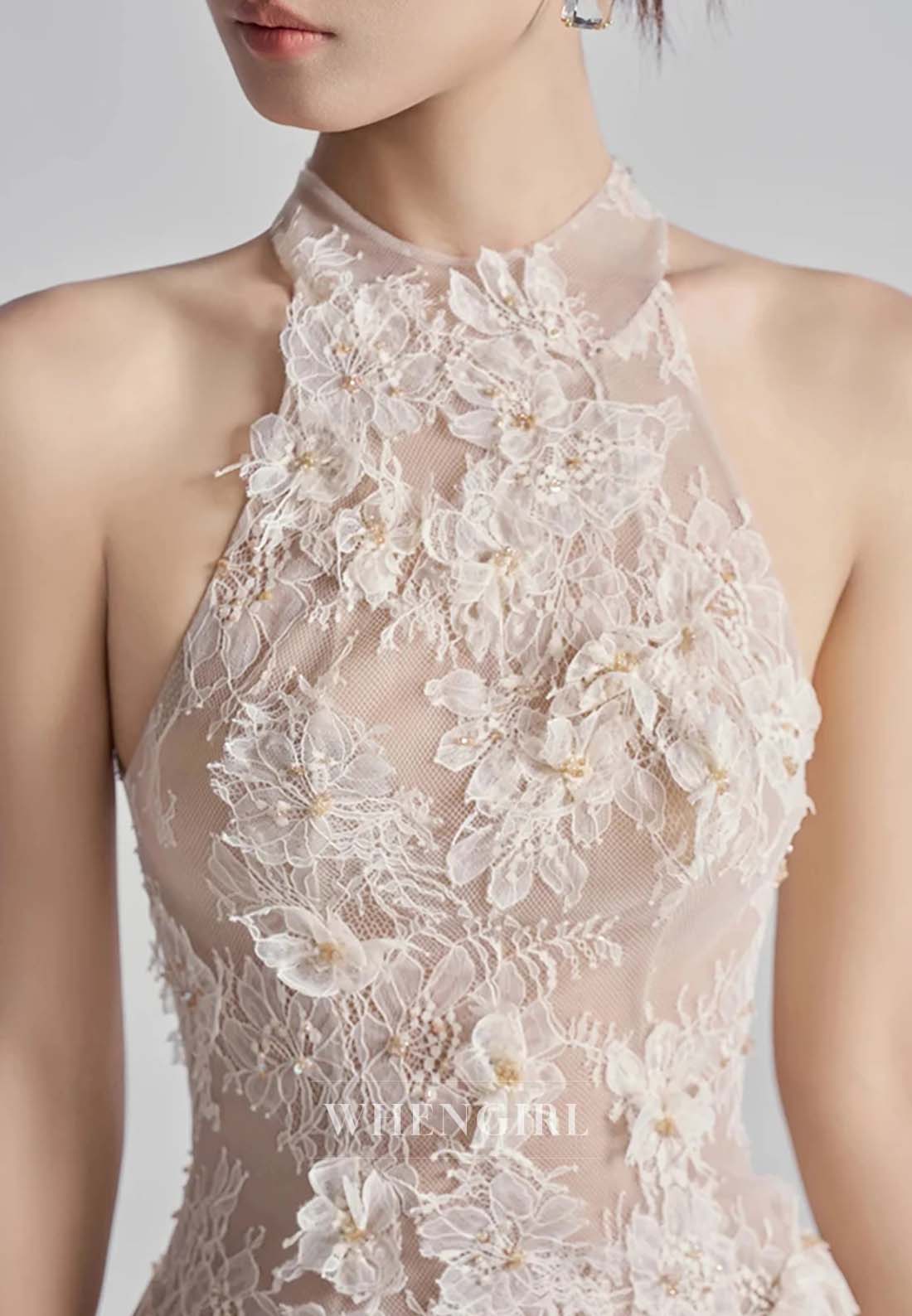 Sheath Halter Sleeveless Appliqued Lace Back Zipper Short Homecoming Dress