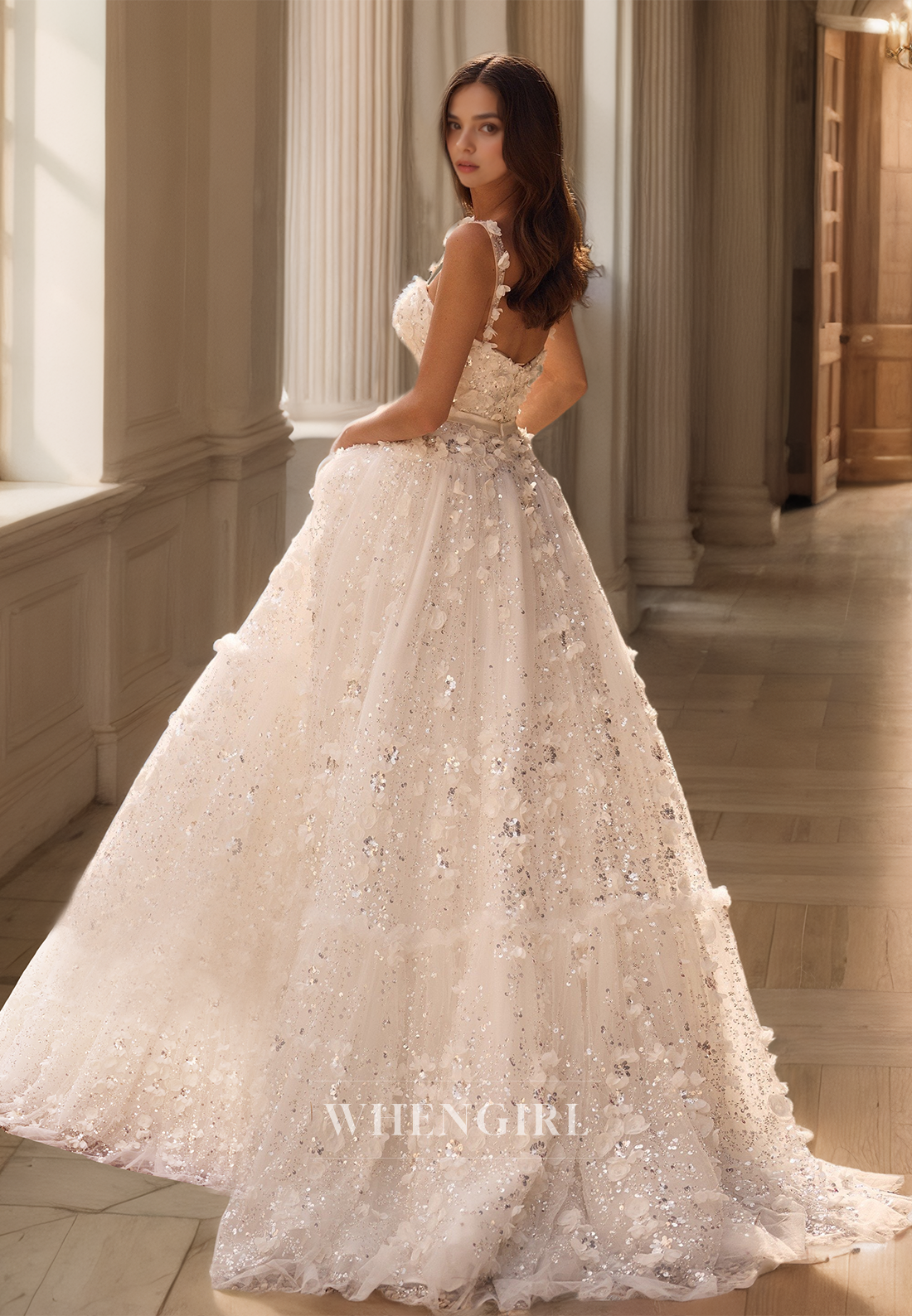 Glamorous Sweetheart Straps Evening Dress A-Line Beaded Floral Lace Party Gown with Bows