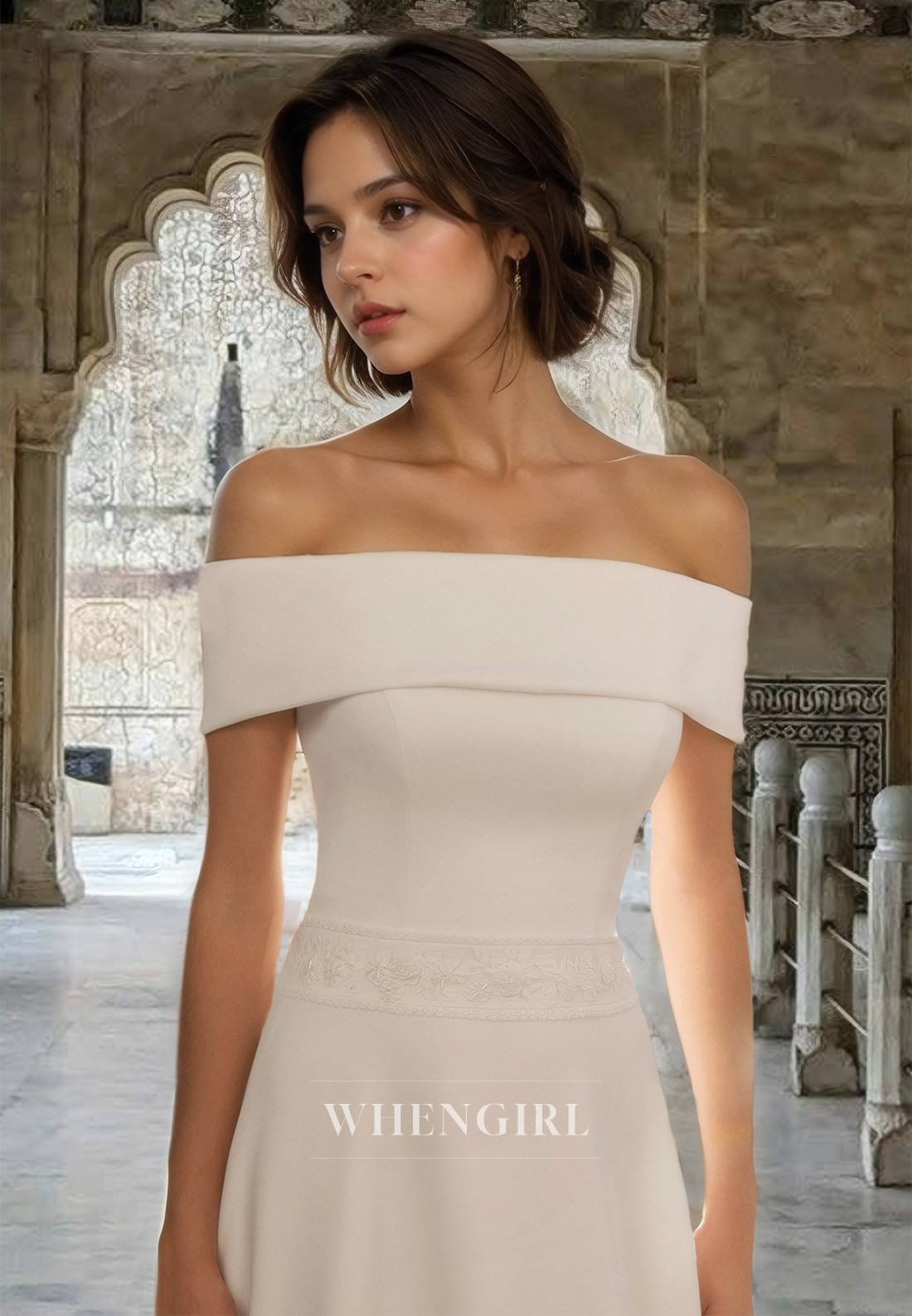 Charming Tube Top Long Sleeves A-Line Sweep Train Long Bridal Gown with Applique Wedding Dress