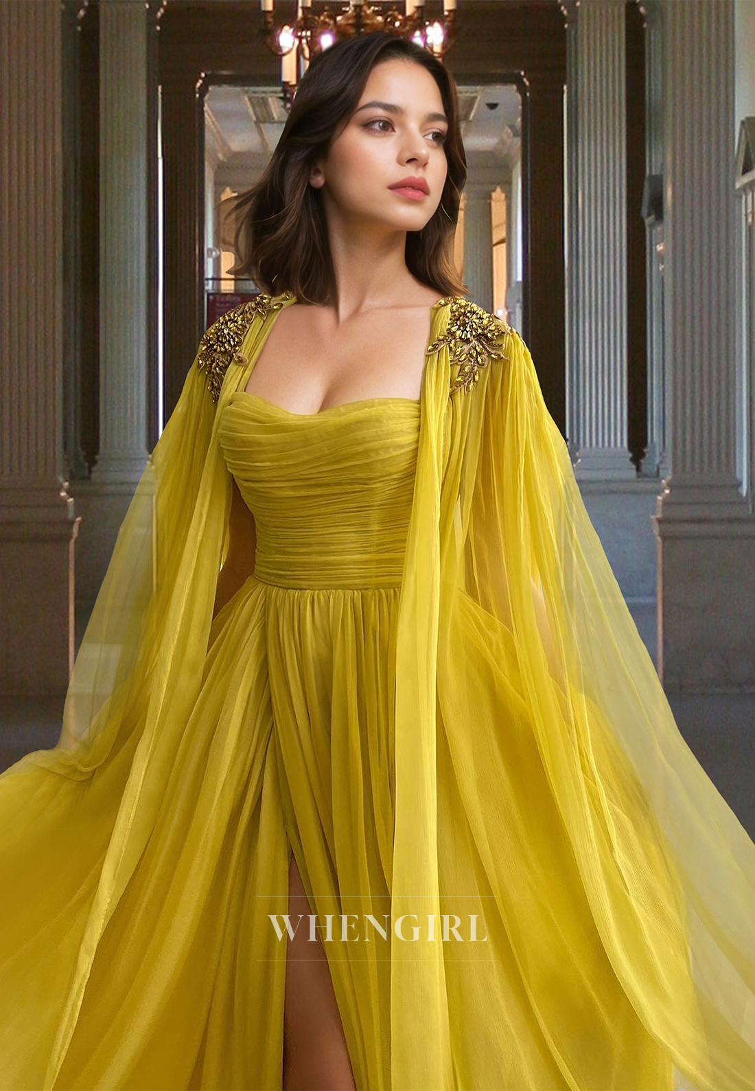 Gorgeous Sweetheart A-Line Two Piece Chiffon Long Formal Party Dress with Beaded