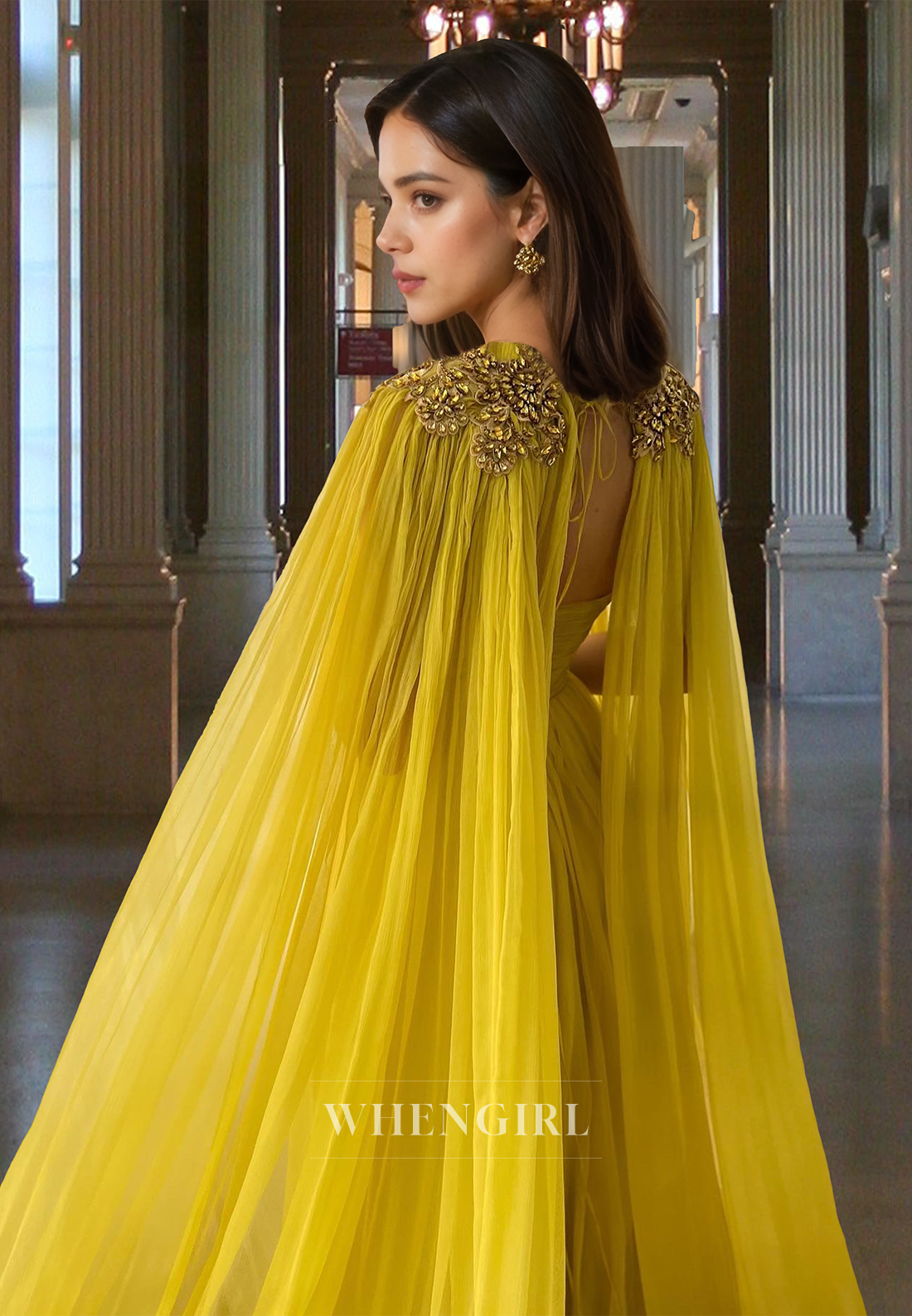 Gorgeous Sweetheart A-Line Two Piece Chiffon Long Formal Party Dress with Beaded
