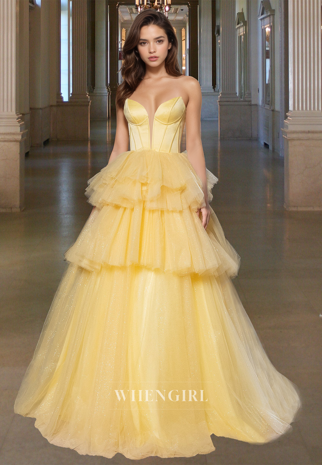 Glamorous A-Line Sweetheart Tiered Glitter Knit Evening Party Dress with Bows
