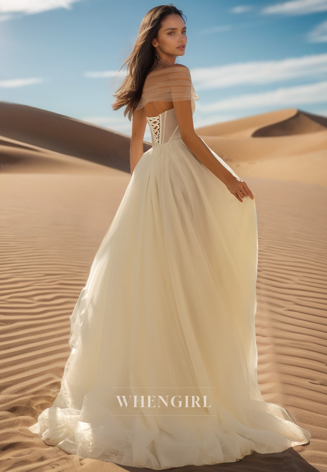 Bohemian A-Line V-Neck Sleeveless Pleated Lace Beach Wedding Dress with Slit