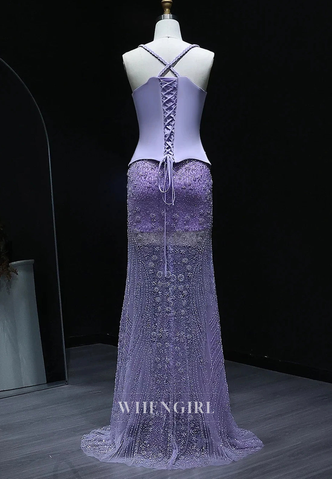 Sheath Beaded Sleeveless Lace Up Formal Evening Dress Party Gown