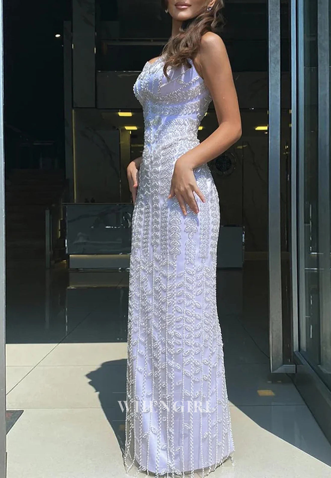 Sheath Sweetheart Sleeveless Beaded Back Zipper Vine Floor Length Formal Evening Gown