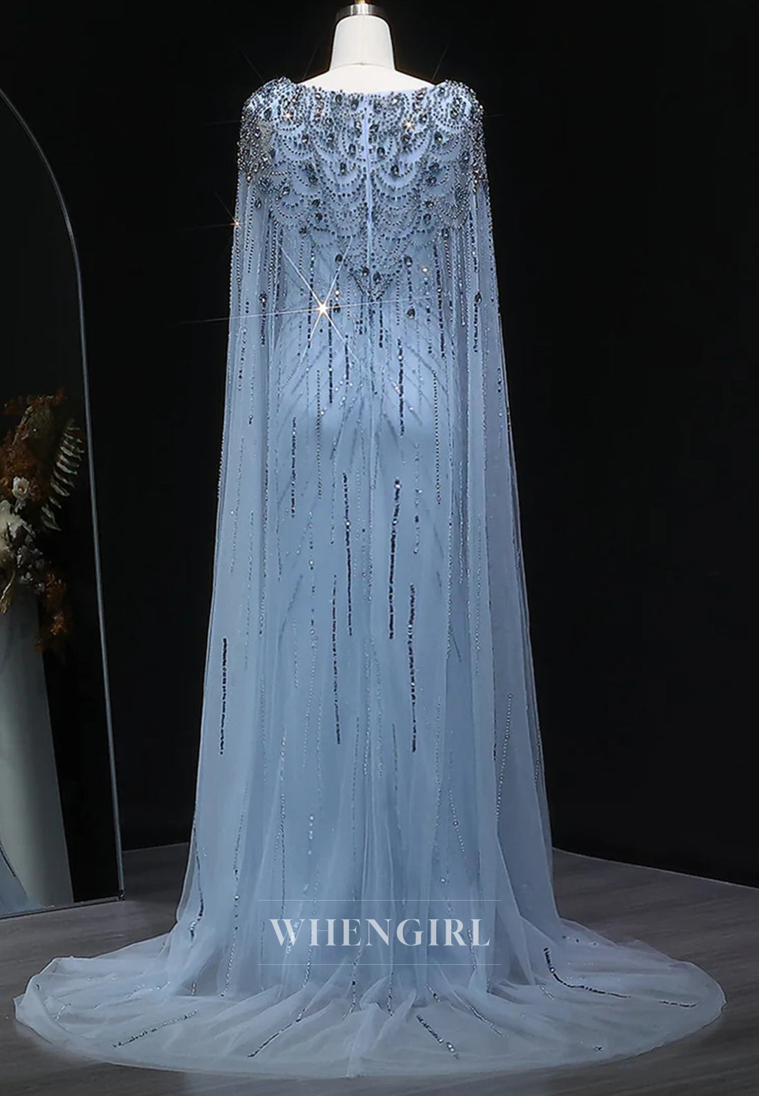 Sheath Floor Length Long Sleeves Bateau Neck Rhinestones Formal Evening Dress