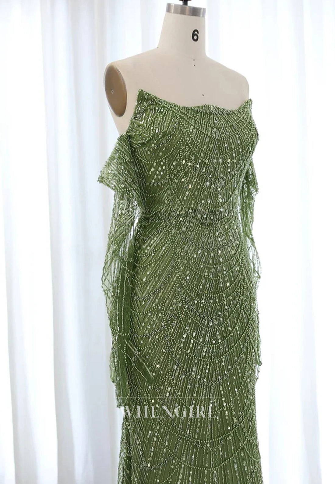 Sheath Beaded Off Shoulder Long Sleeves Sweep Train Back Zipper Evening Formal Dress