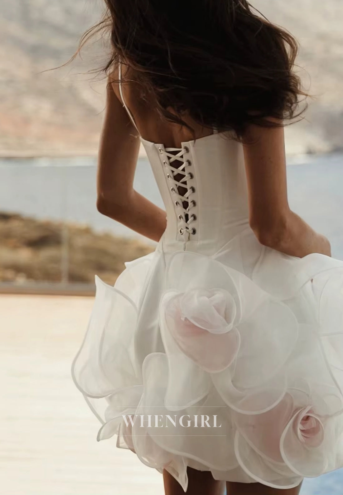 A-Line Floral Sweetheart Spaghetti Straps Sleeveless Homecoming Dress