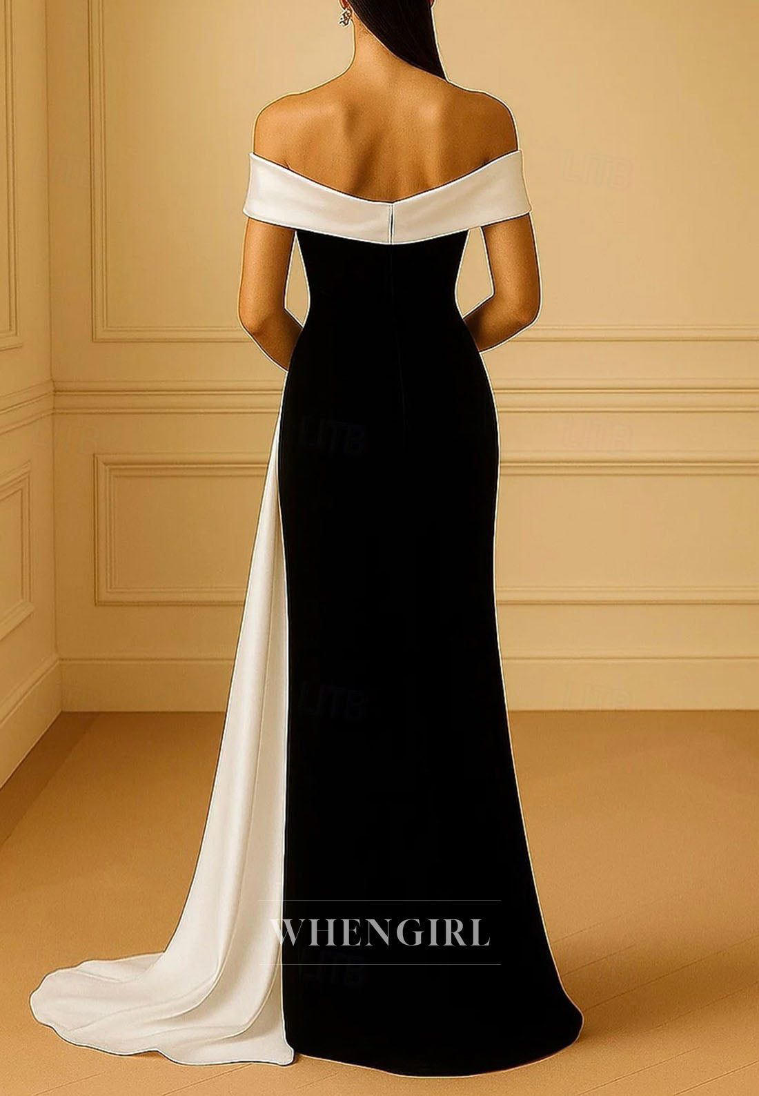 Off Shoulder Column Sleeveless Mother of the Bride Dress