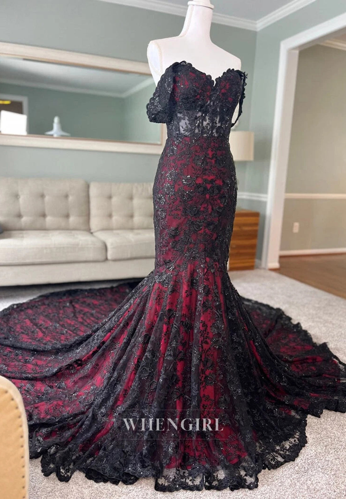Mermaid Chapel Train Sleeveless Appliqued Lace Detachable High Neck Wedding Dress