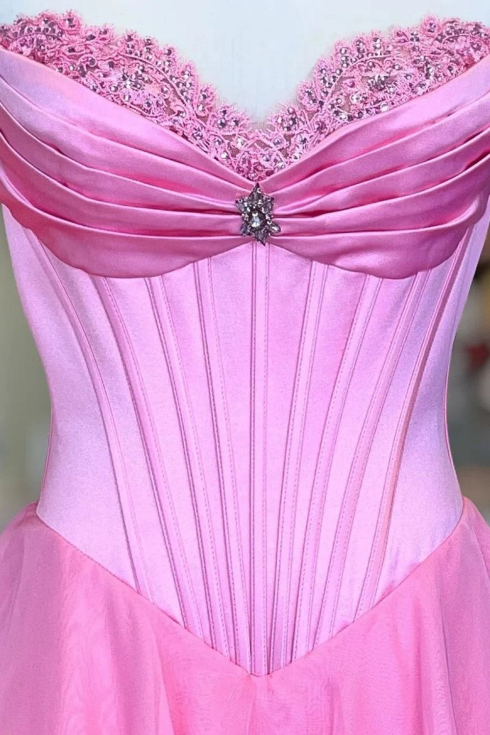 Princess A Line Sweetheart Light Blue Corset Prom Dress with Appliques Ruffles