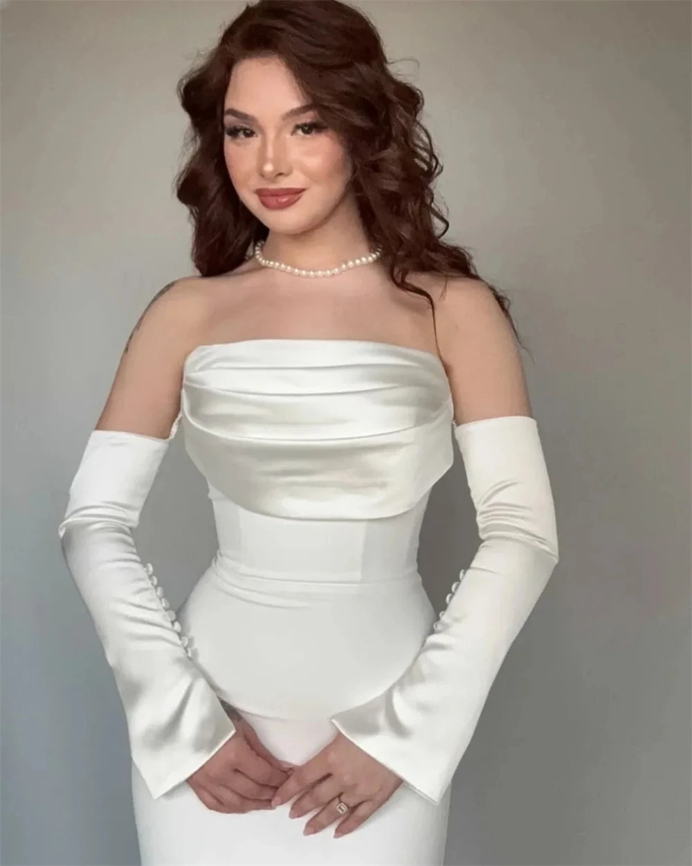 Customized Mermaid Evening Dress Party Classic Jersey Strapless Dresses Modern Celebrity Gowns