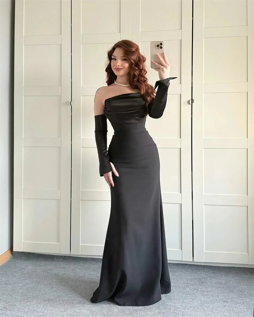 Customized Mermaid Evening Dress Party Classic Jersey Strapless Dresses Modern Celebrity Gowns