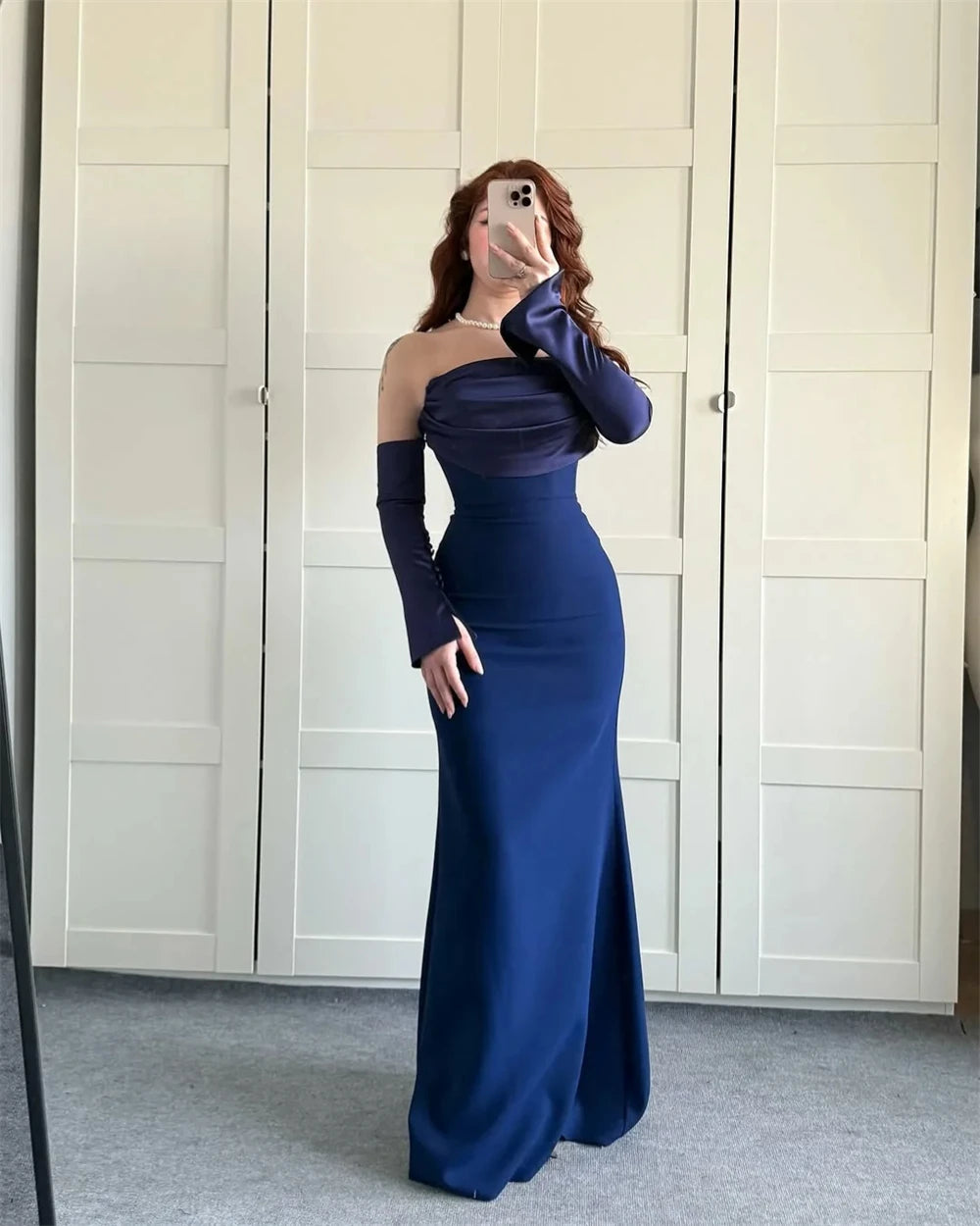 Customized Mermaid Evening Dress Party Classic Jersey Strapless Dresses Modern Celebrity Gowns